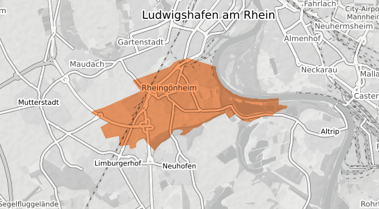 Mietspiegelkarte Ludwigshafen am Rhein Rheingönheim